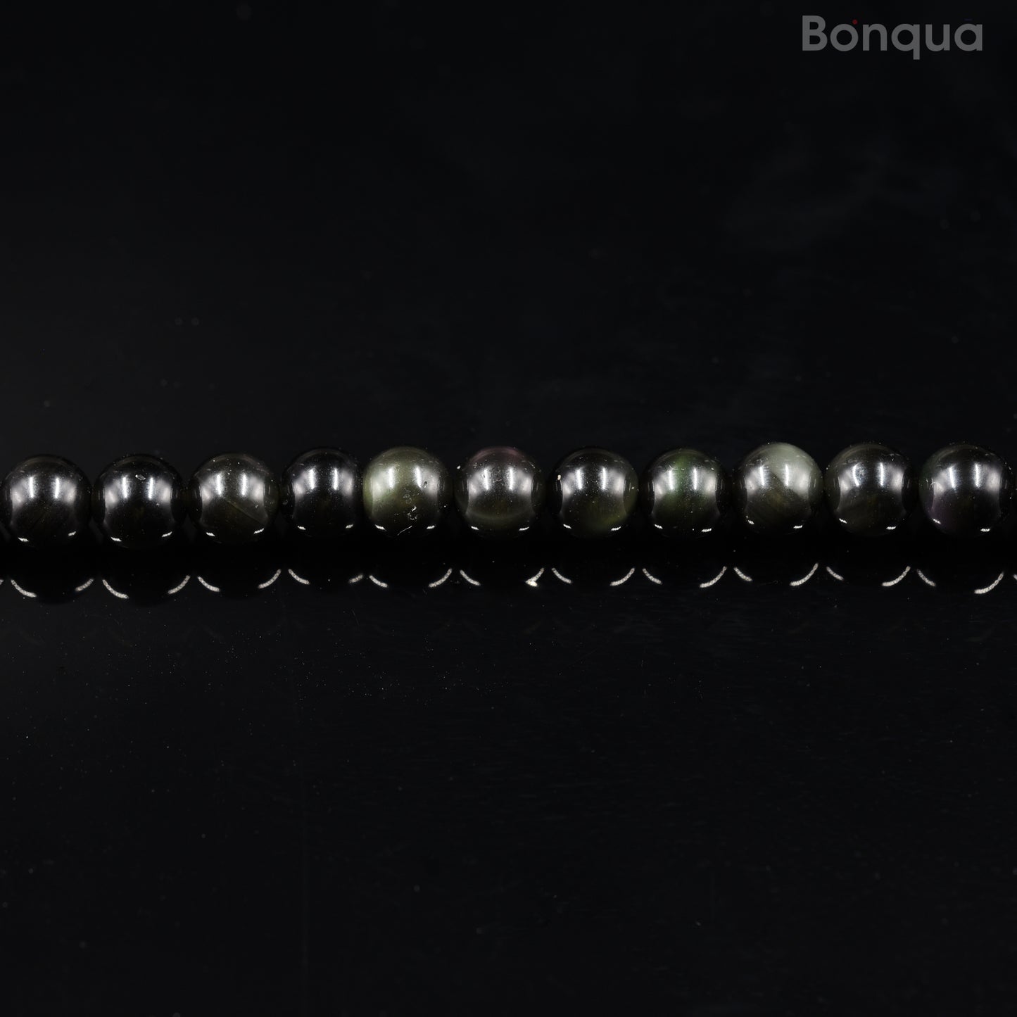 Perles Obsidienne Œil Céleste AA- Ronde