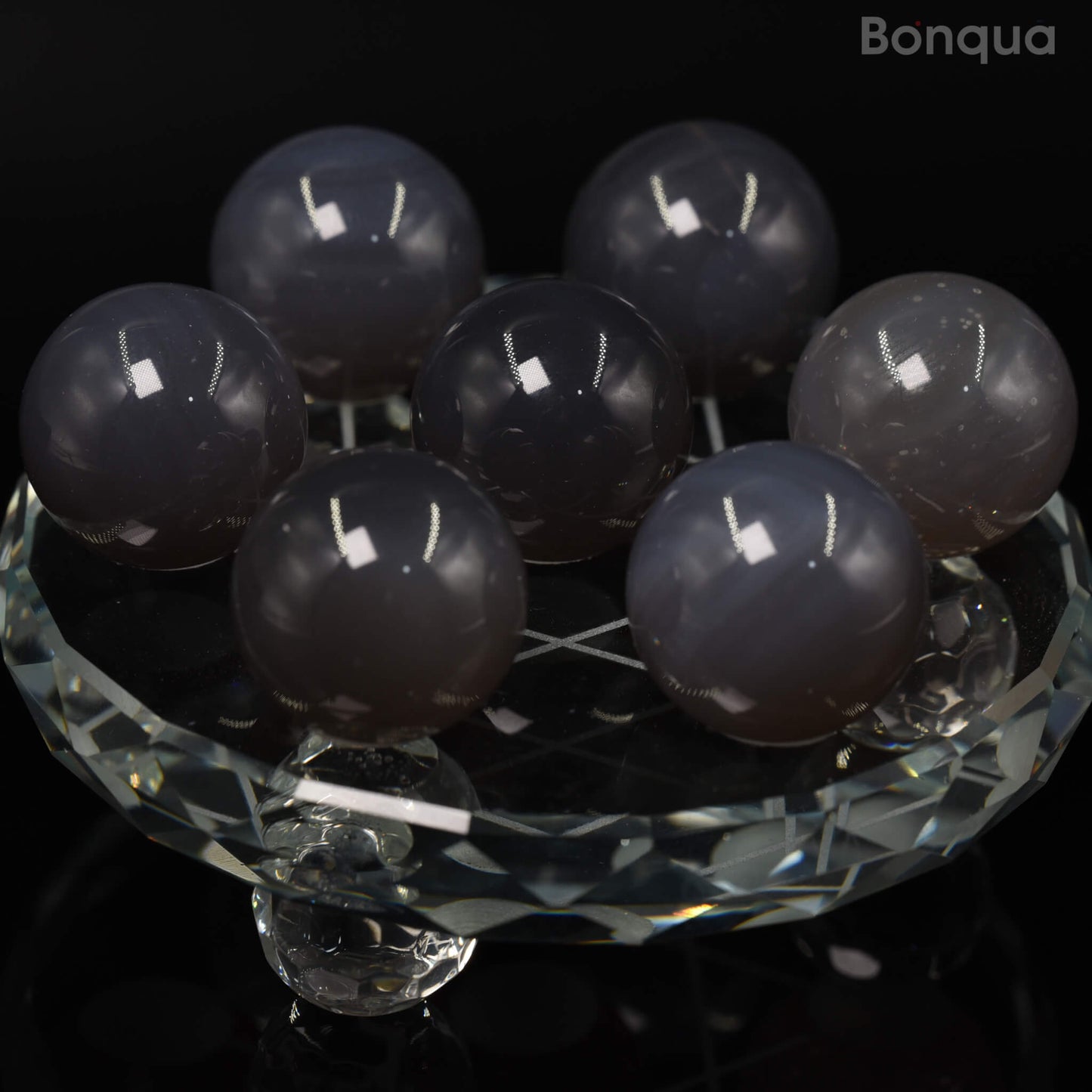 7 pc 20 MM Agate Petite Sphere Avec Socle 7 Chakra