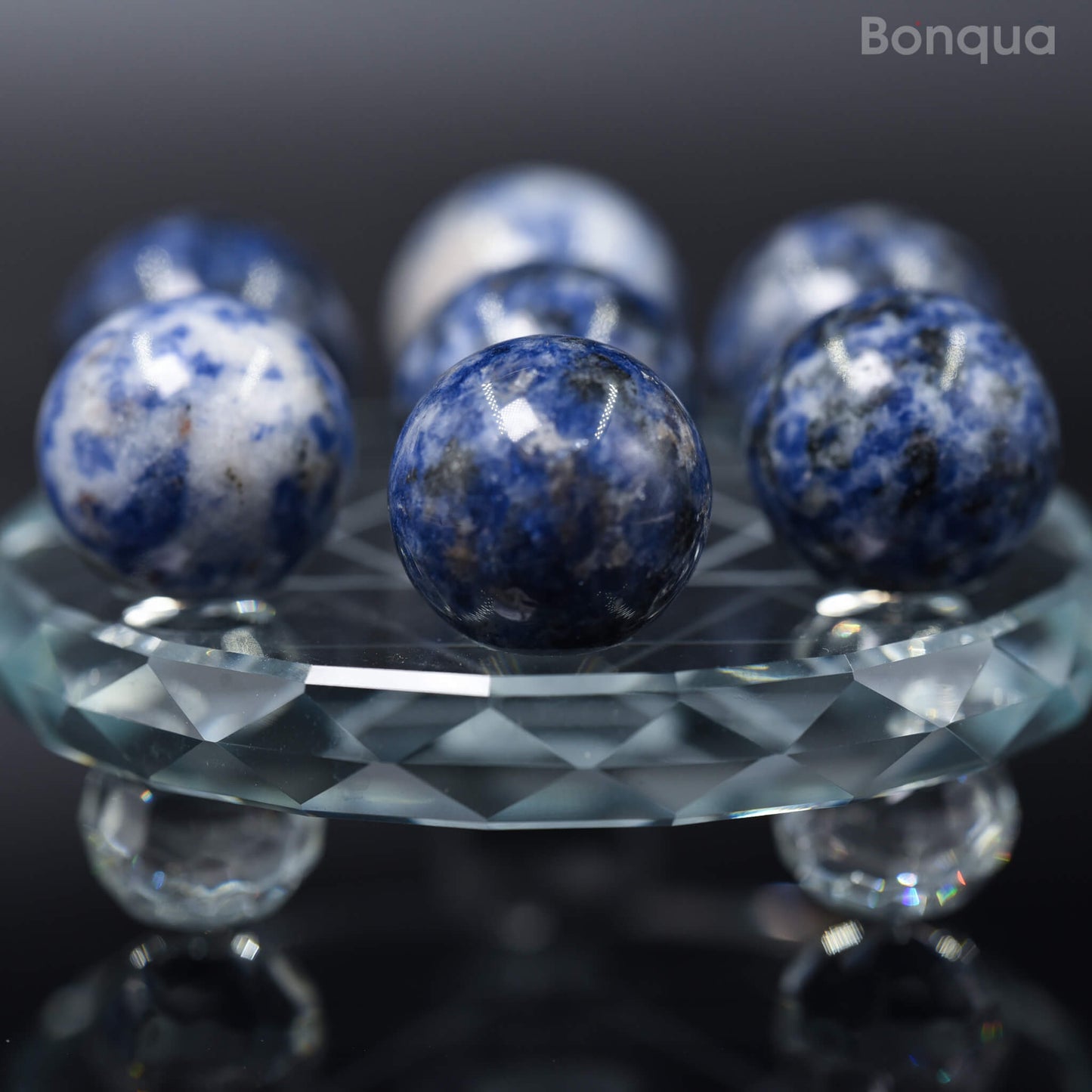 7 pc 20 MM Sodalite Petite Sphere Avec Socle 7 Chakra