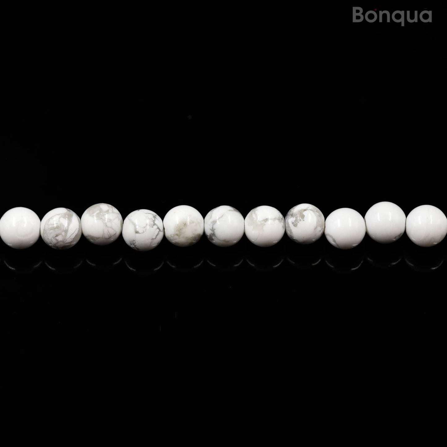 Perles Pierre de Howlite AAA- Ronde