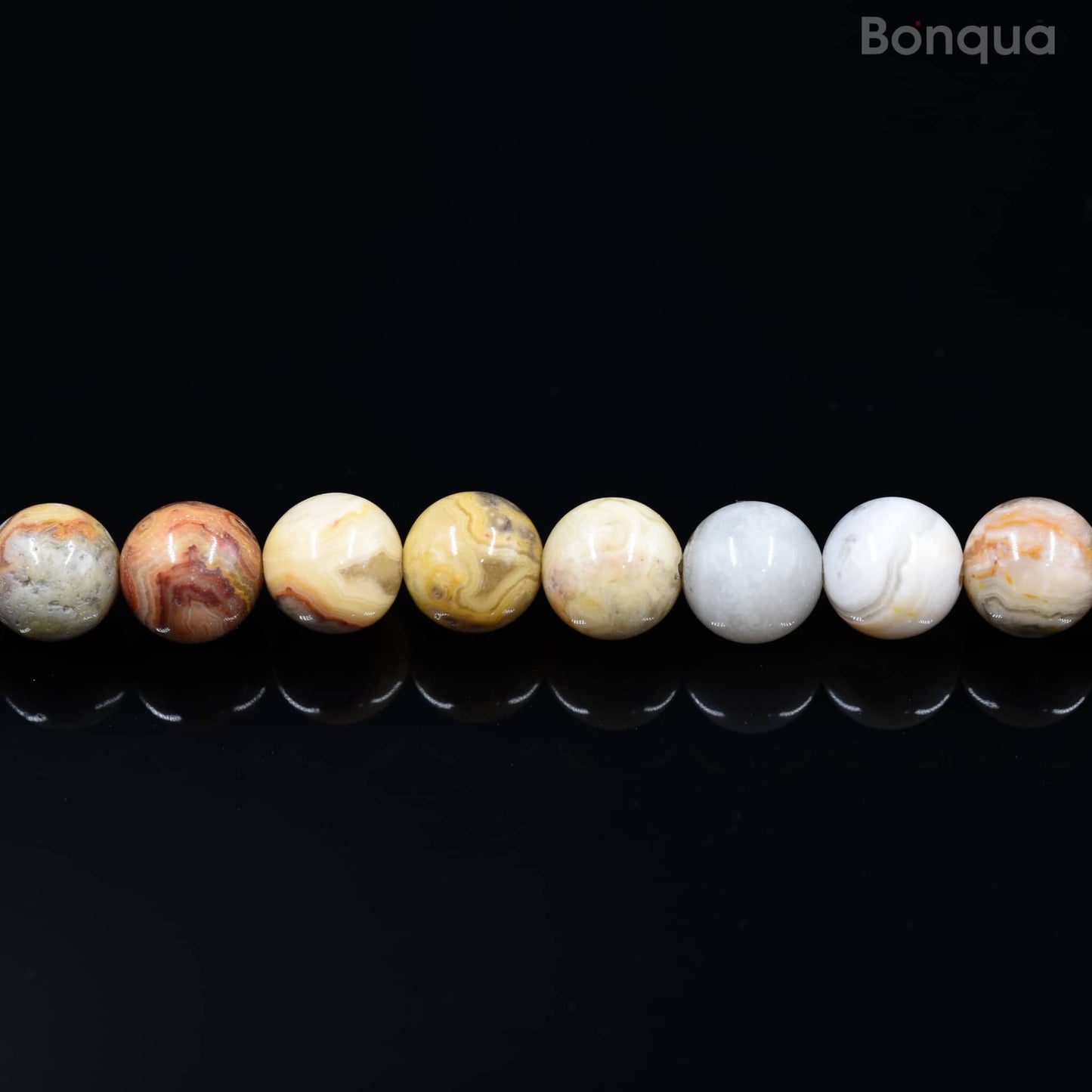 Perles Crazy lace agate AA- Ronde
