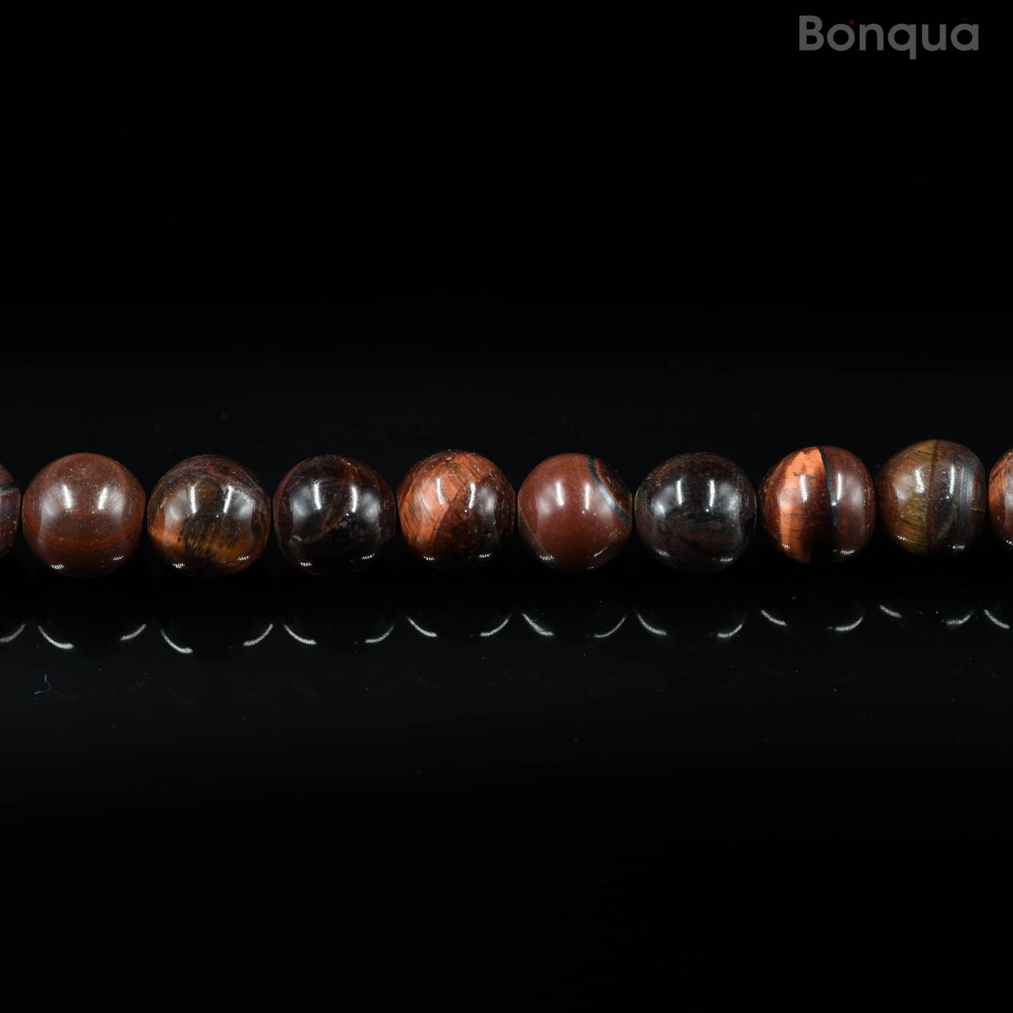 Perles Red tigre eye AA- Ronde