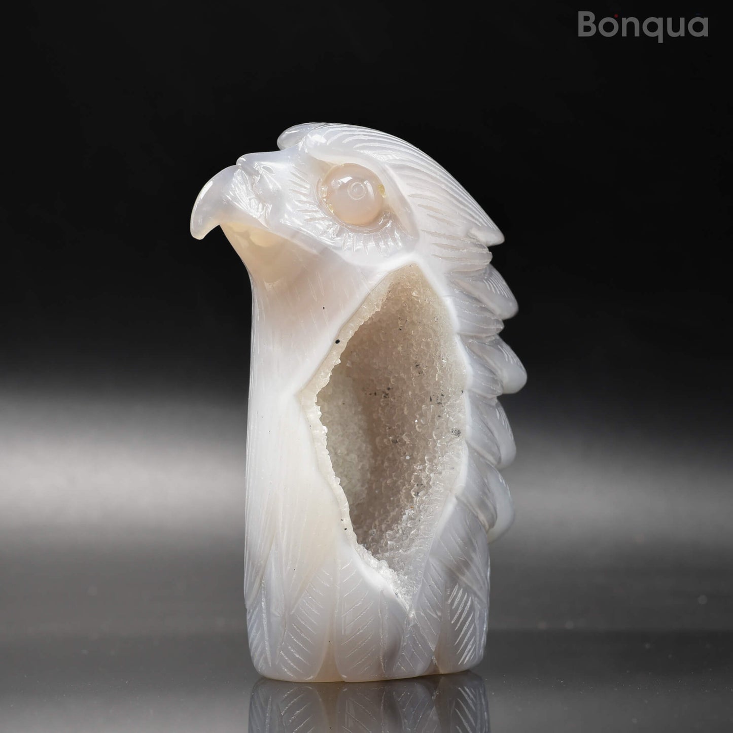 Sculpture Tête d'Aigle en Agate