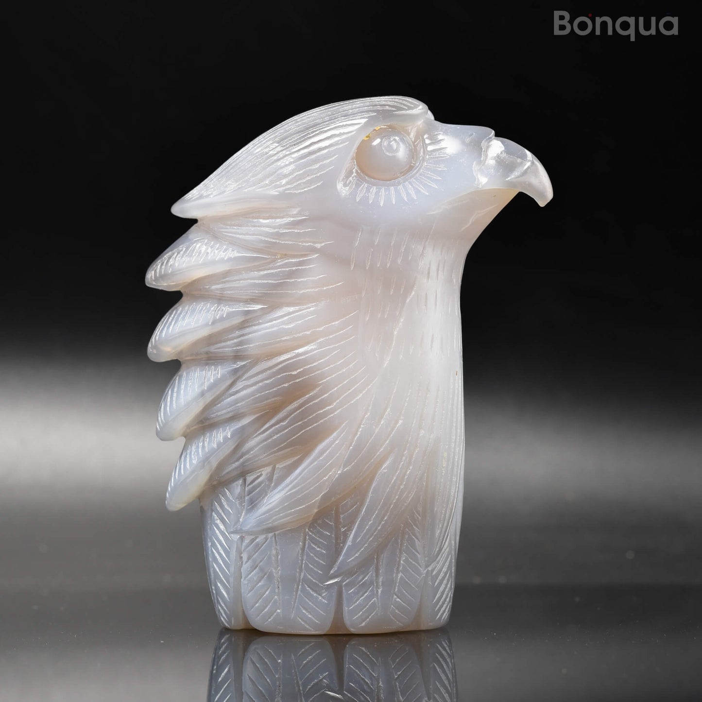 Sculpture Tête d'Aigle en Agate