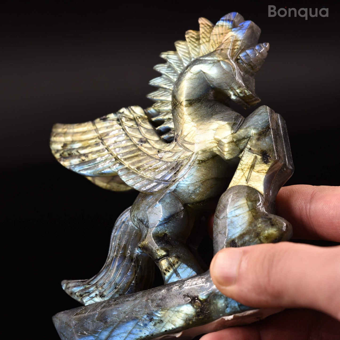 Licorne en Labradorite Reflets Partout