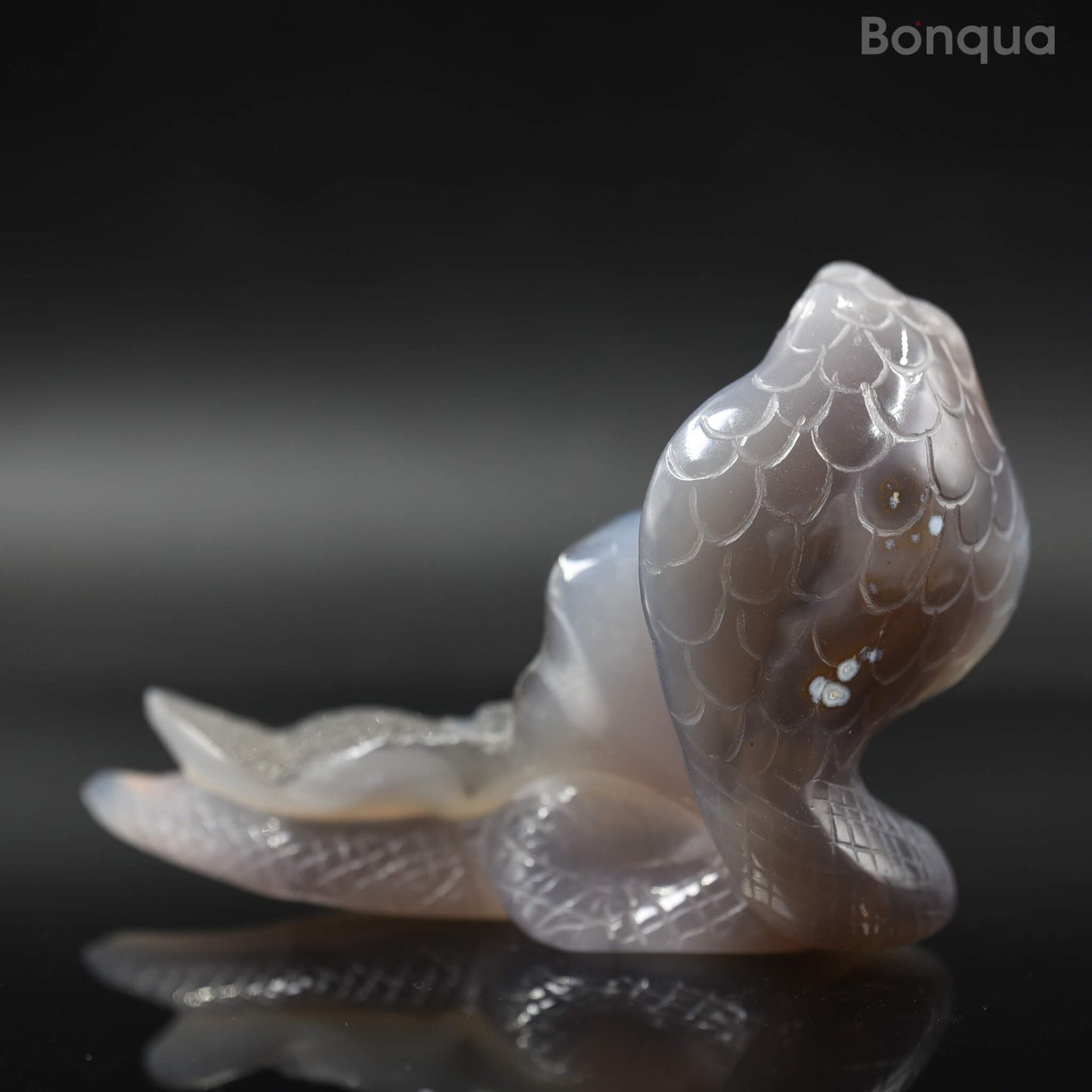 Sculpture Cobra en Agate Druse