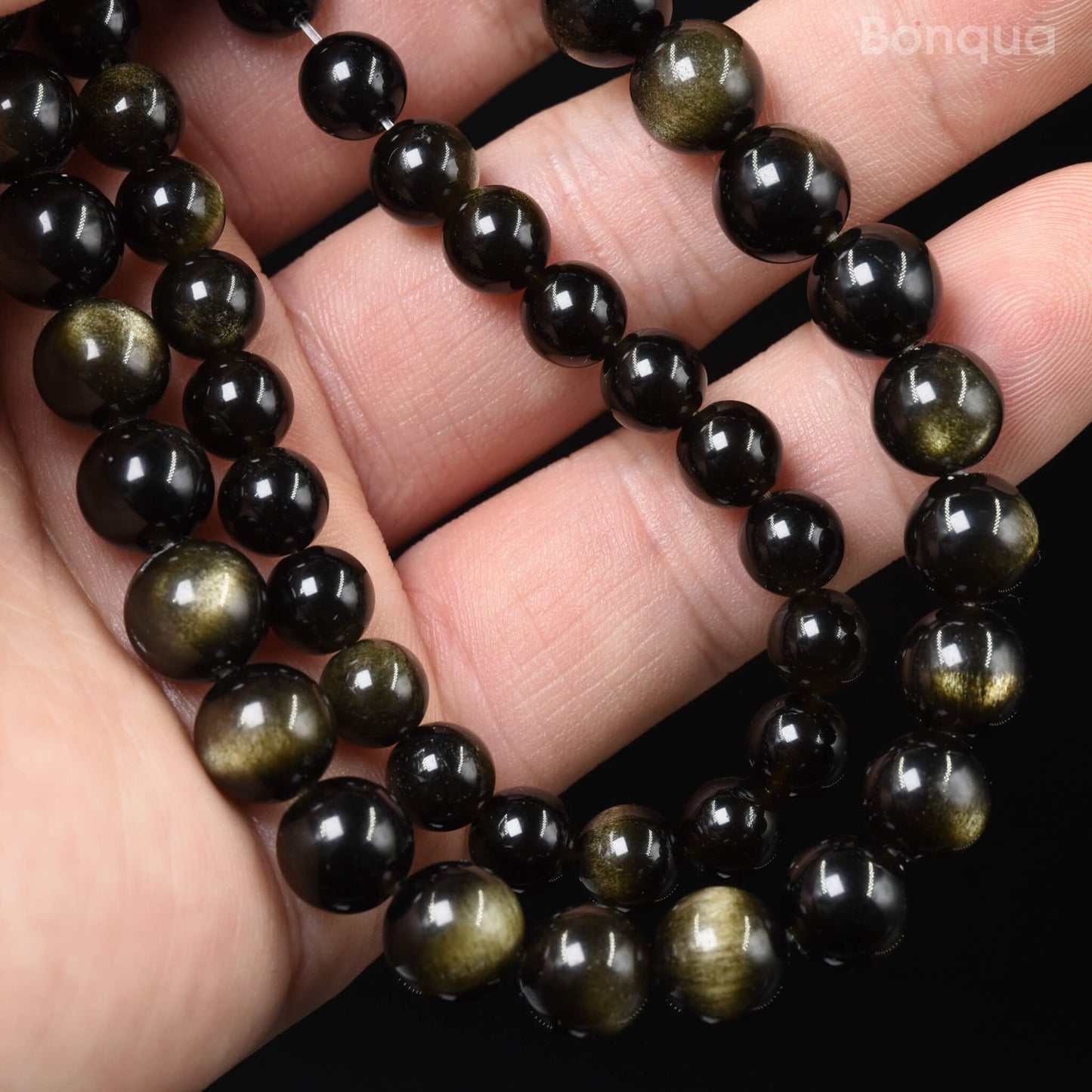 Perles Smoky quartz AA- Ronde