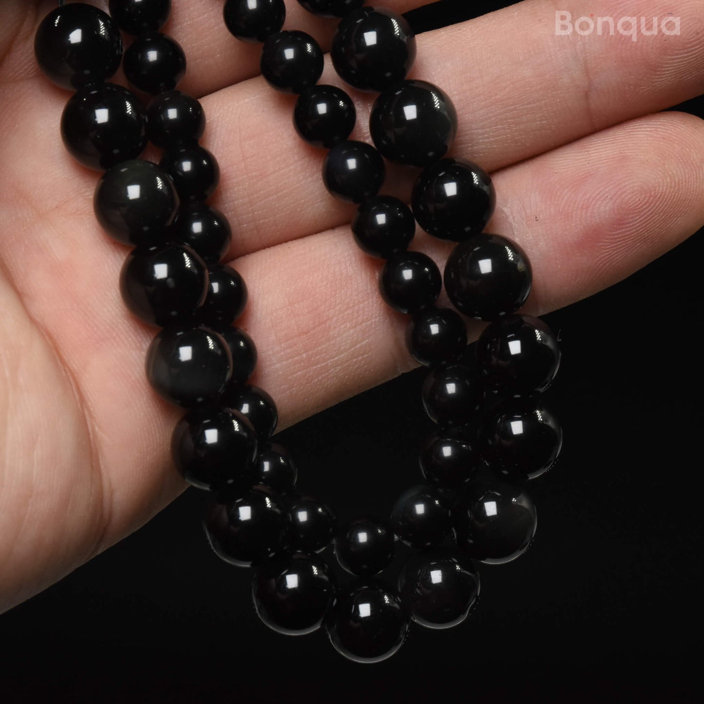 Perles Obsidienne Œil Céleste AA- Ronde