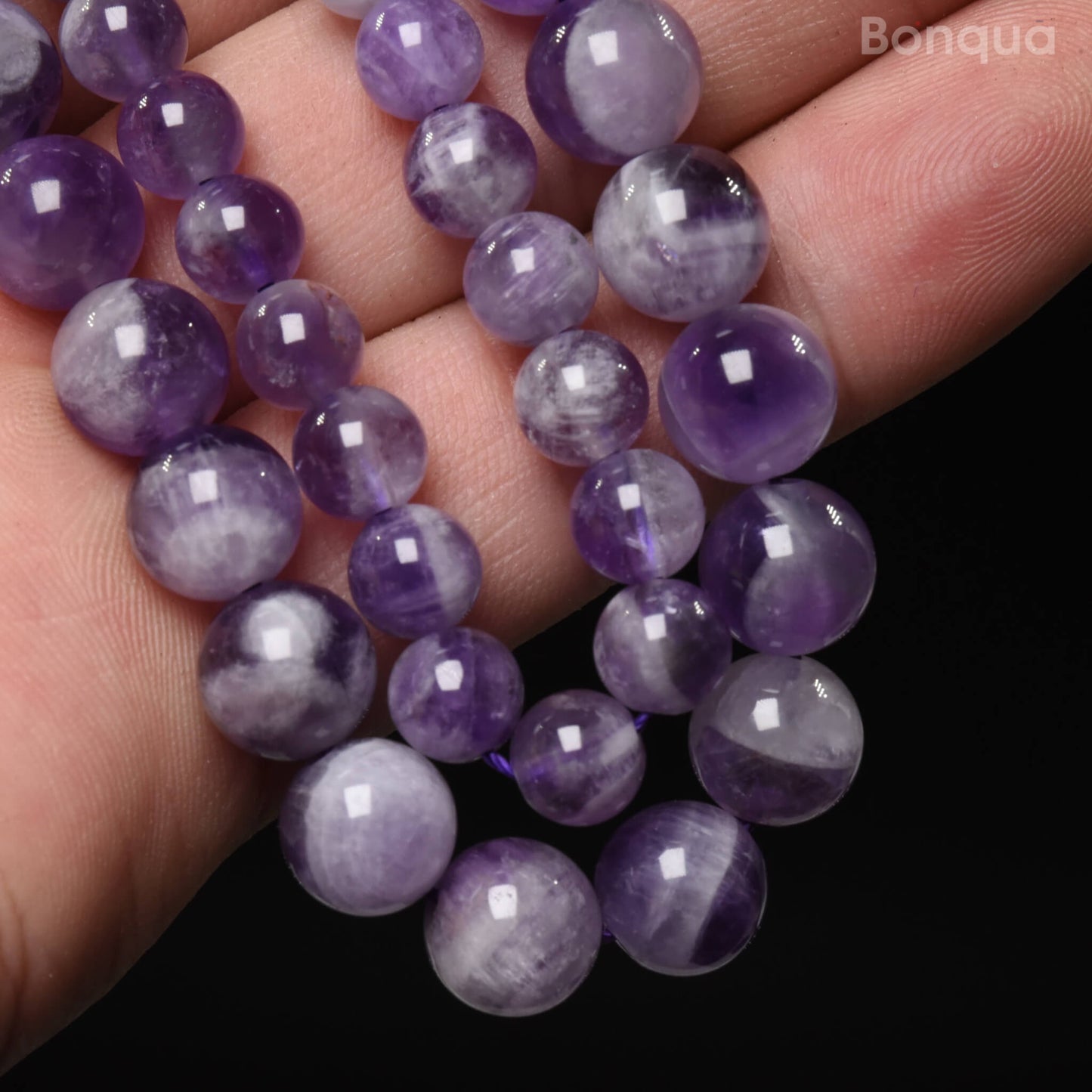 Perles Ametyste Chevron AA- Ronde