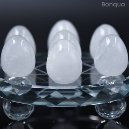 7 pc 20 MM Petit Oeuf en Cristal de Roche Sphère Avec Socle 7 Chakra
