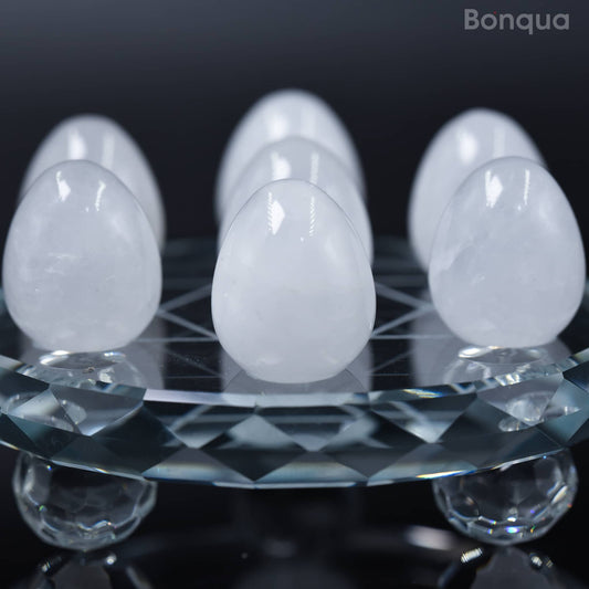 7 pc 20 MM Petit Oeuf en Cristal de Roche Sphère Avec Socle 7 Chakra