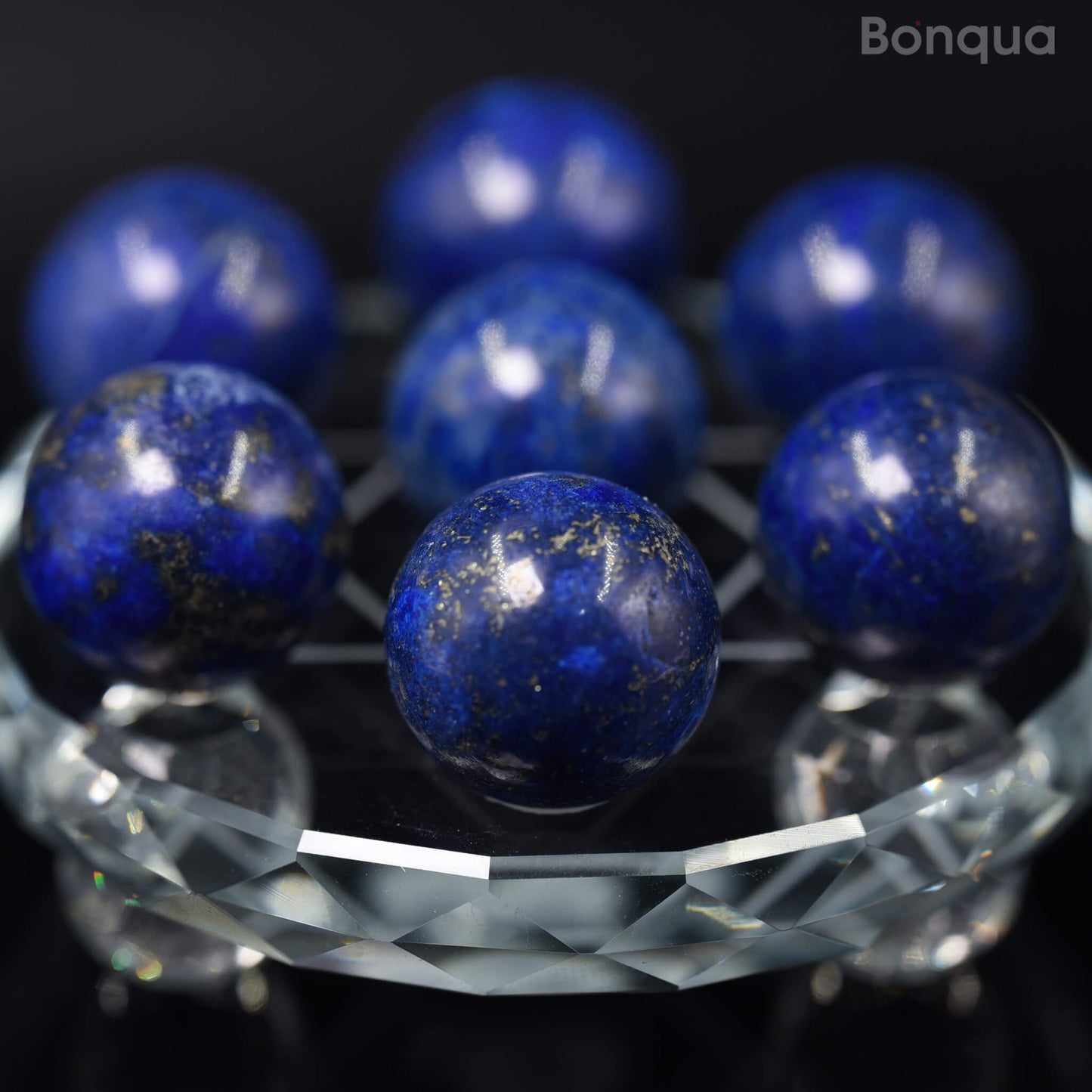 7 pc 20 MM Lapis Lazuli  Petite Sphere Avec Socle 7 Chakra
