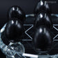 7 pc 20 MM Petit Oeuf en Obsidienne Noire Sphère Avec Socle 7 Chakra
