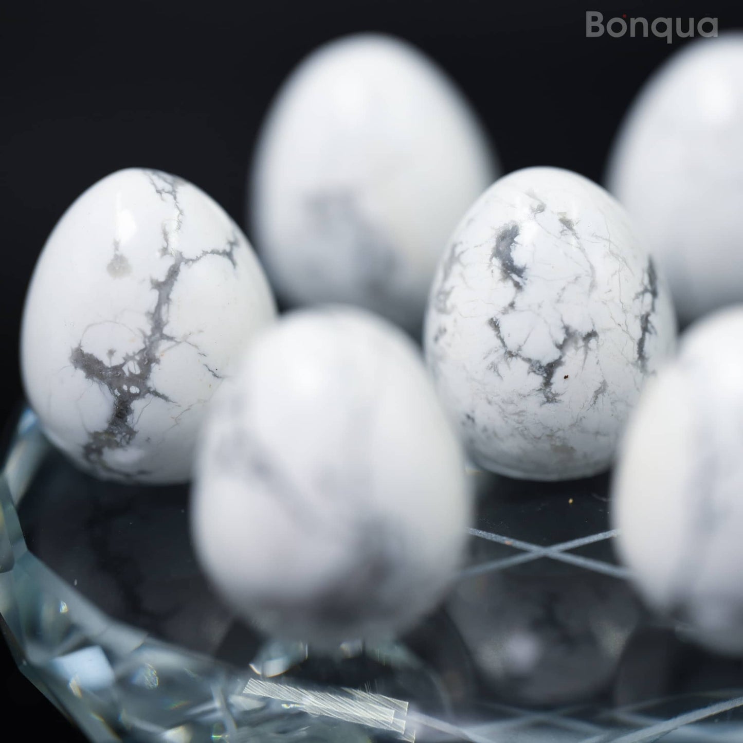 7 pc 20 MM Petit Oeuf en Howlite Sphère Avec Socle 7 Chakra