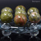 7 pc 20 MM Unakite Petite Sphere Avec Socle 7 Chakra