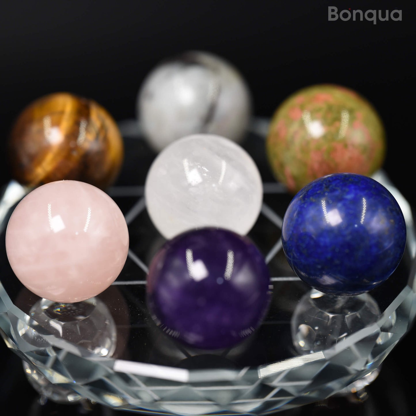 7 pc 20 MM 7 Chakra Petite Sphere Avec Socle