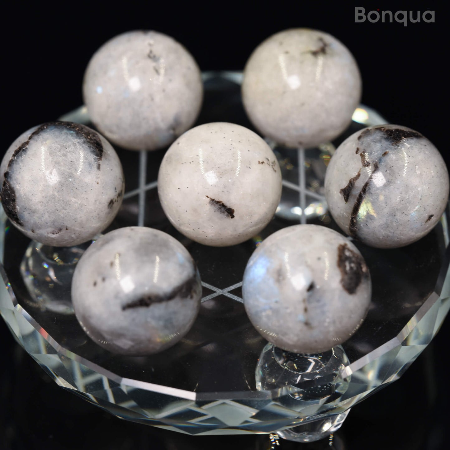 7 pc 20 MM Labradorite petite Sphere 7 Chakra