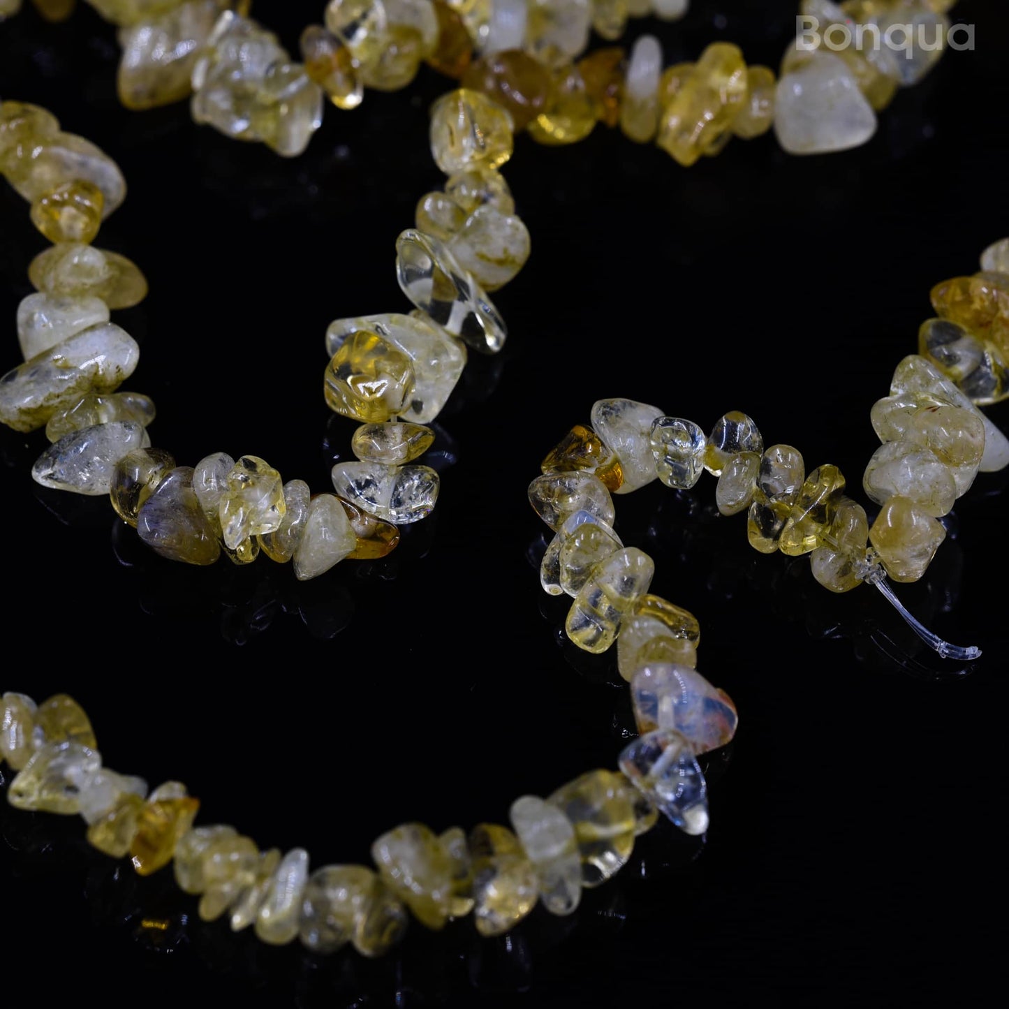 Fil de Chips Baroque en Quartz Rutile