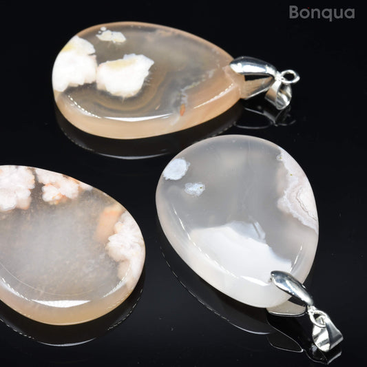 Pendentif  Agate Fleur