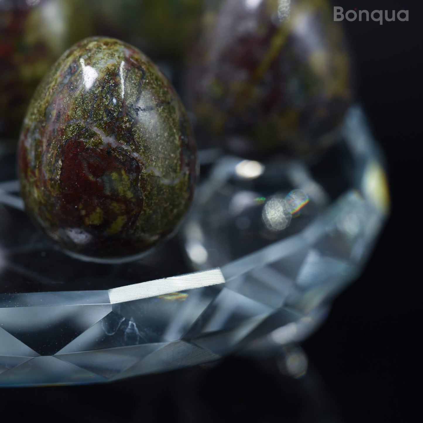 7 pc 20 MM Petit Oeuf en Jaspe Sang de Dragon  Sphère Avec Socle 7 Chakra