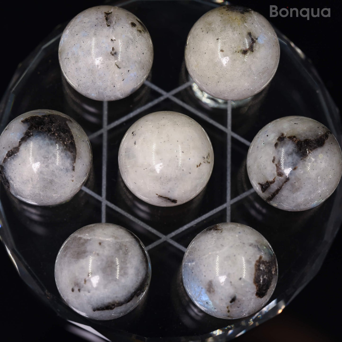 7 pc 20 MM Labradorite petite Sphere 7 Chakra