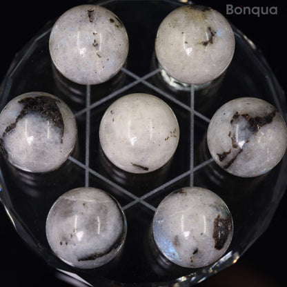 7 pc 20 MM Labradorite petite Sphere 7 Chakra