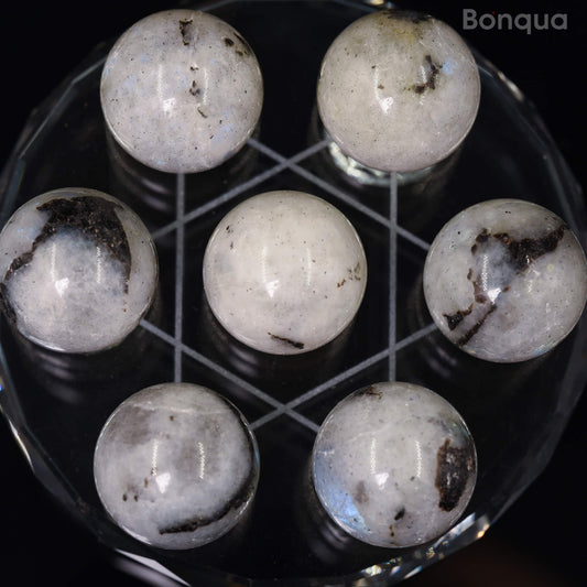 7 pc 20 MM Labradorite petite Sphere 7 Chakra