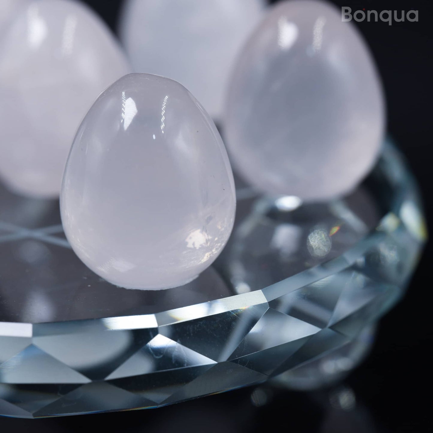 7 pc 20 MM Petit Oeuf en Quartz Rose Sphère Avec Socle 7 Chakra