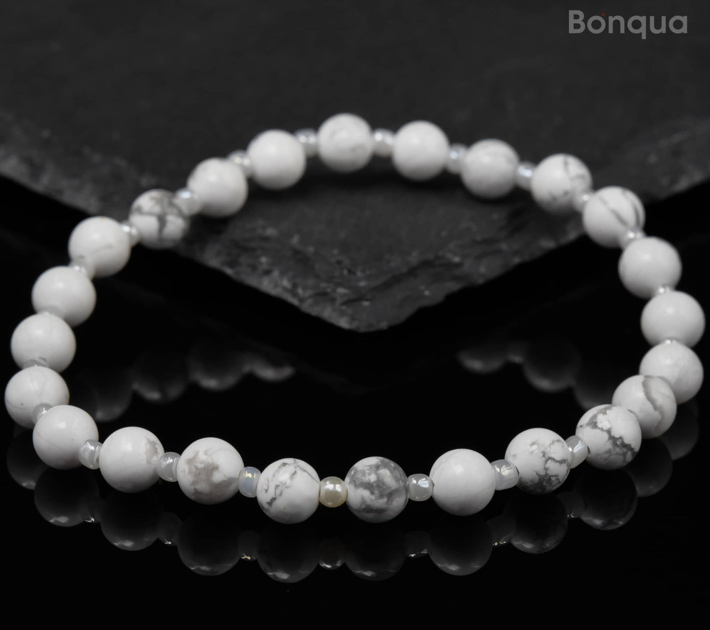 Bracelets  Pierre de Howlite - Ronde
