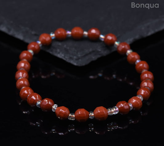 Bracelets Jaspe Rouge Facette