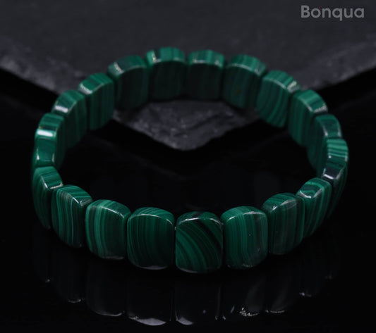 Bracelets Malachite Rectangle Arrondie AAA