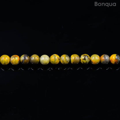 Perles Jaspe Bumble bee AA- Ronde
