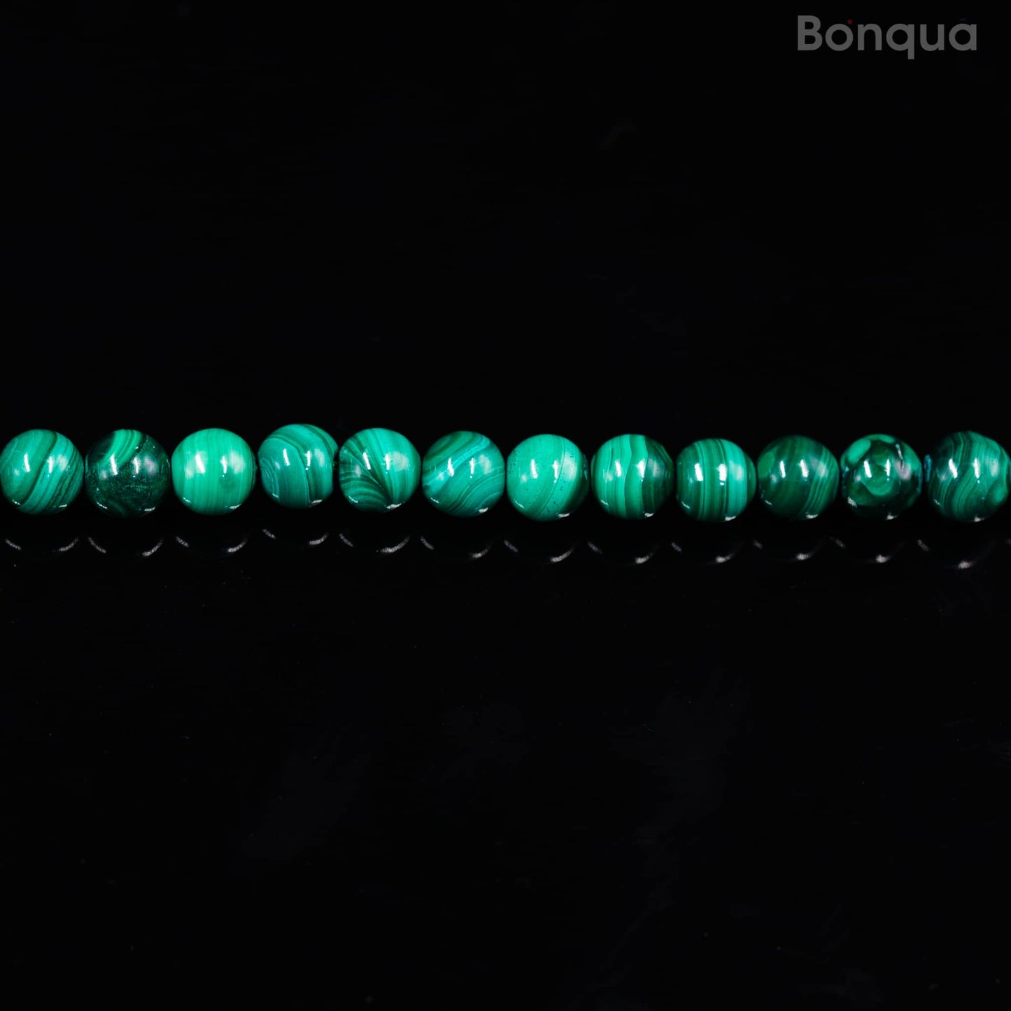 Perles Malachite AA- Ronde
