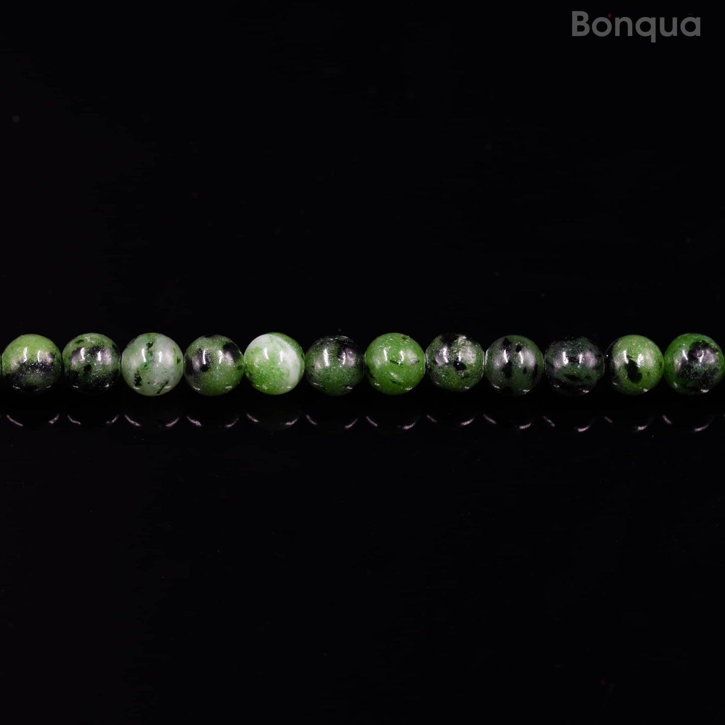 Perles Rubis sur Zoïsite AA- Ronde