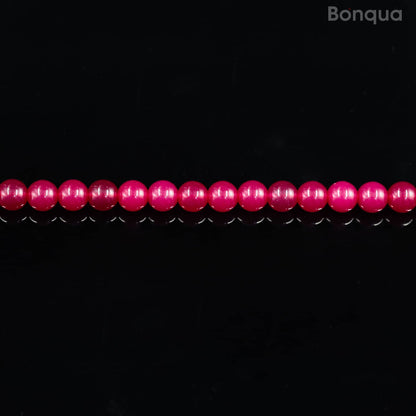 Perles Rubis chauffé AA- Ronde
