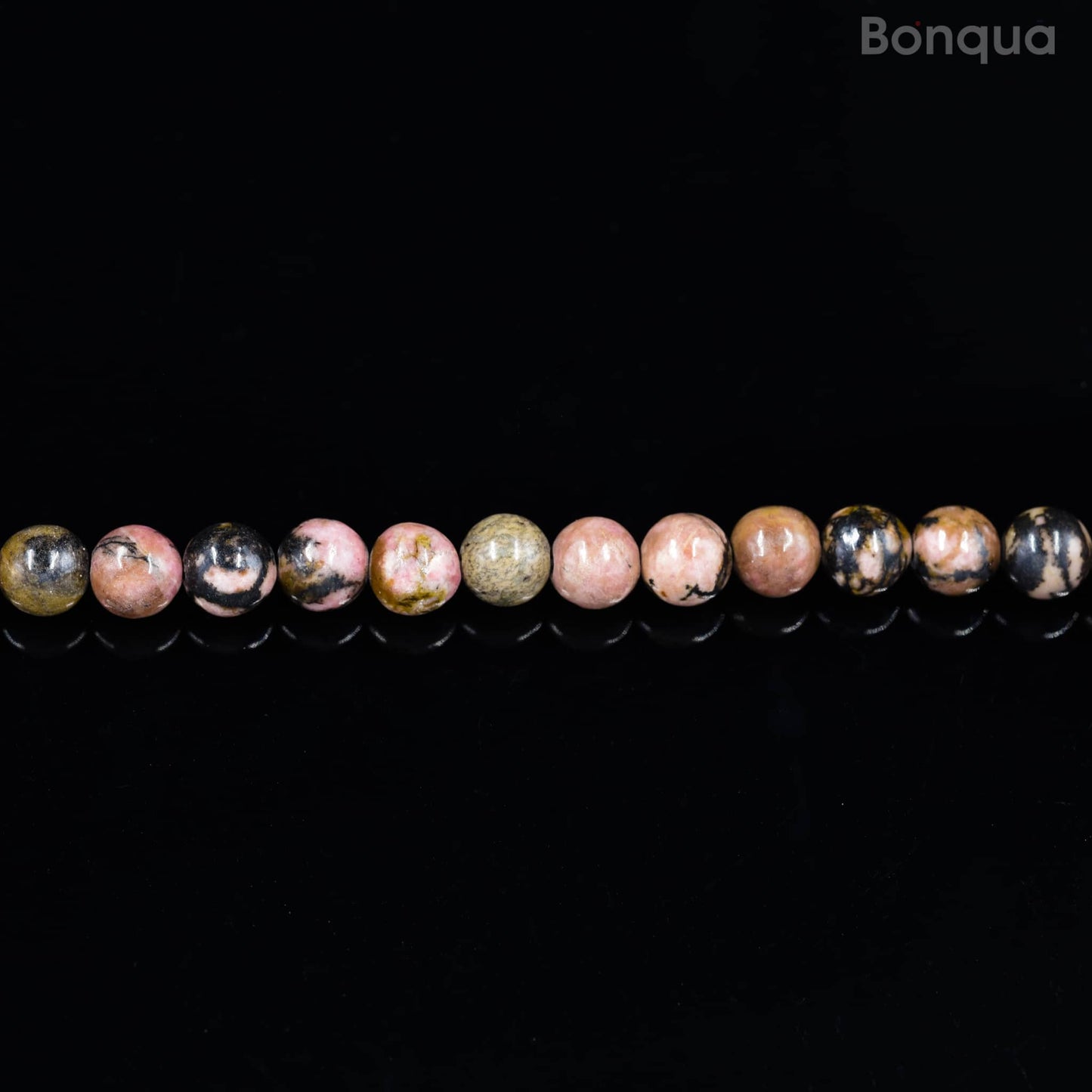 Perles Rhodonite AA- Ronde