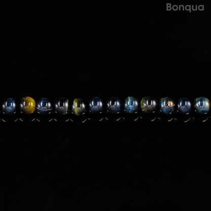 Perles Blue tigre eye AA- Ronde