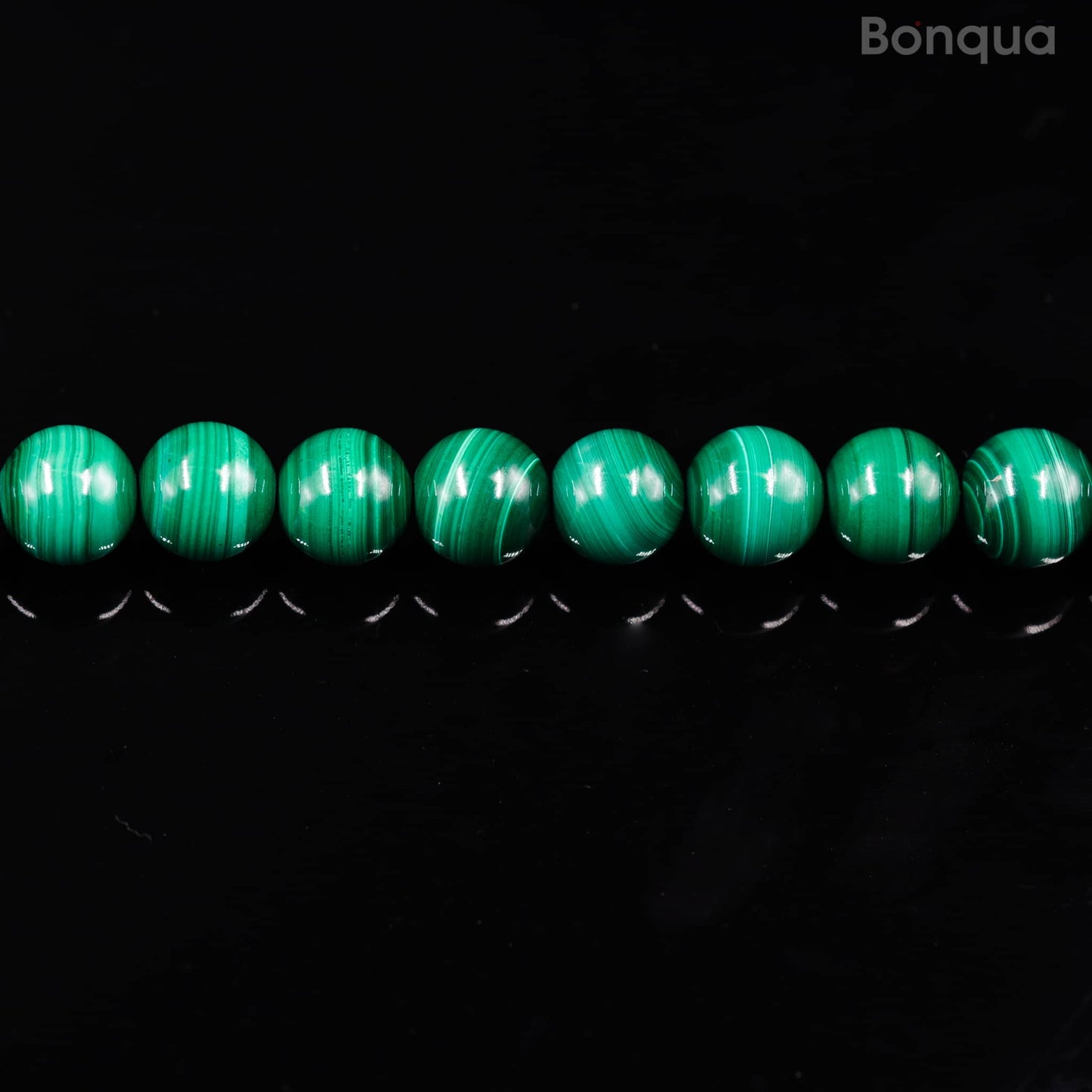 Perles Malachite AA- Ronde
