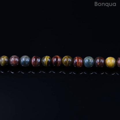Perles Oeil-de-Tigre  melange AA- Ronde