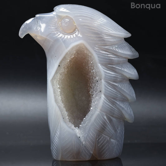 Sculpture Tête d'Aigle en Agate