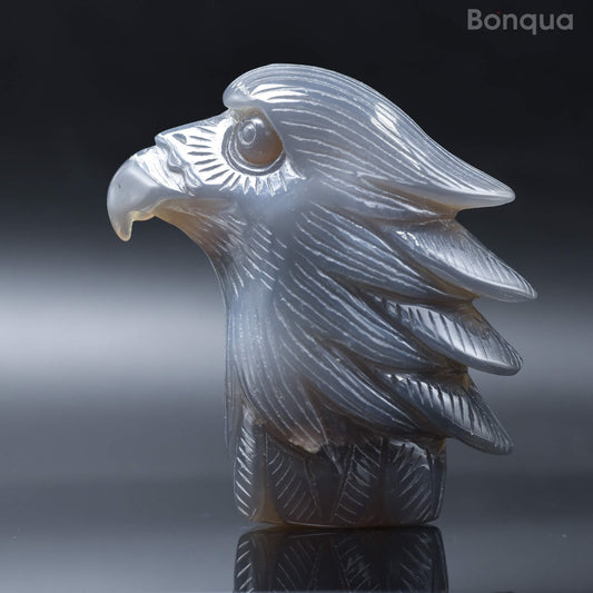 Sculpture Tête d'Aigle en Agate