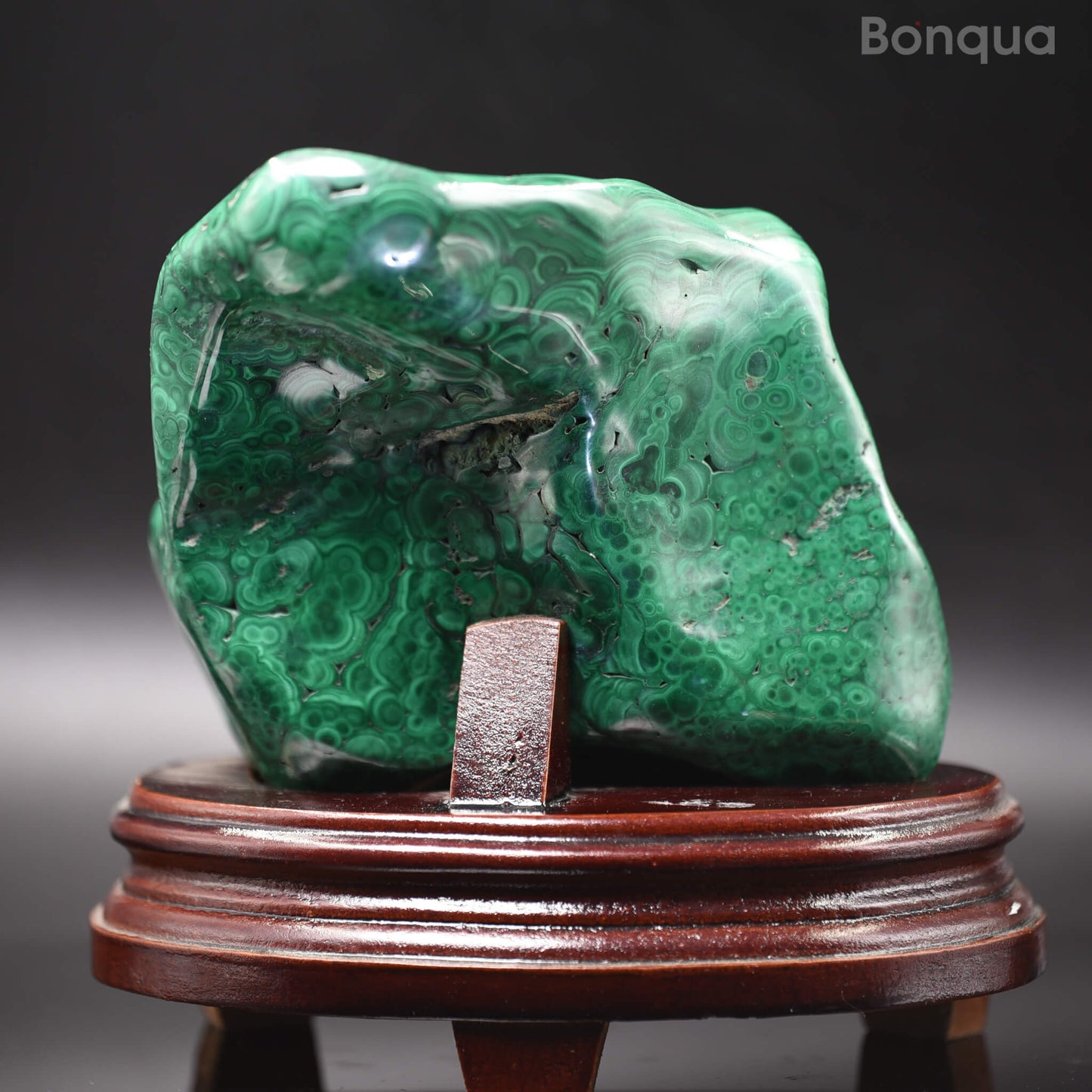 Malachite Forme Libre L, Qualité Supplémentaire, env. 2,04kg