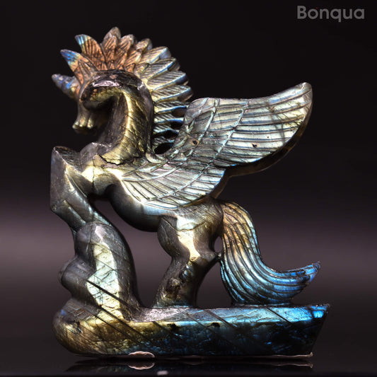 Licorne en Labradorite Reflets Partout