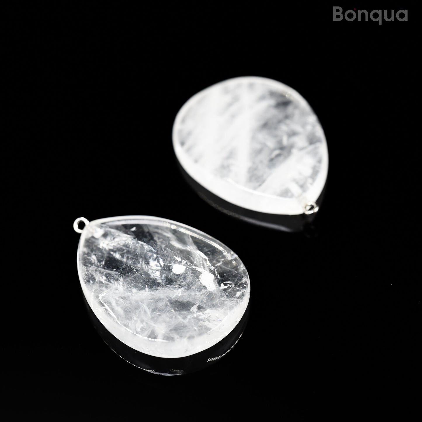 Pendentif Cristal de Roche Forme Goutte Facette