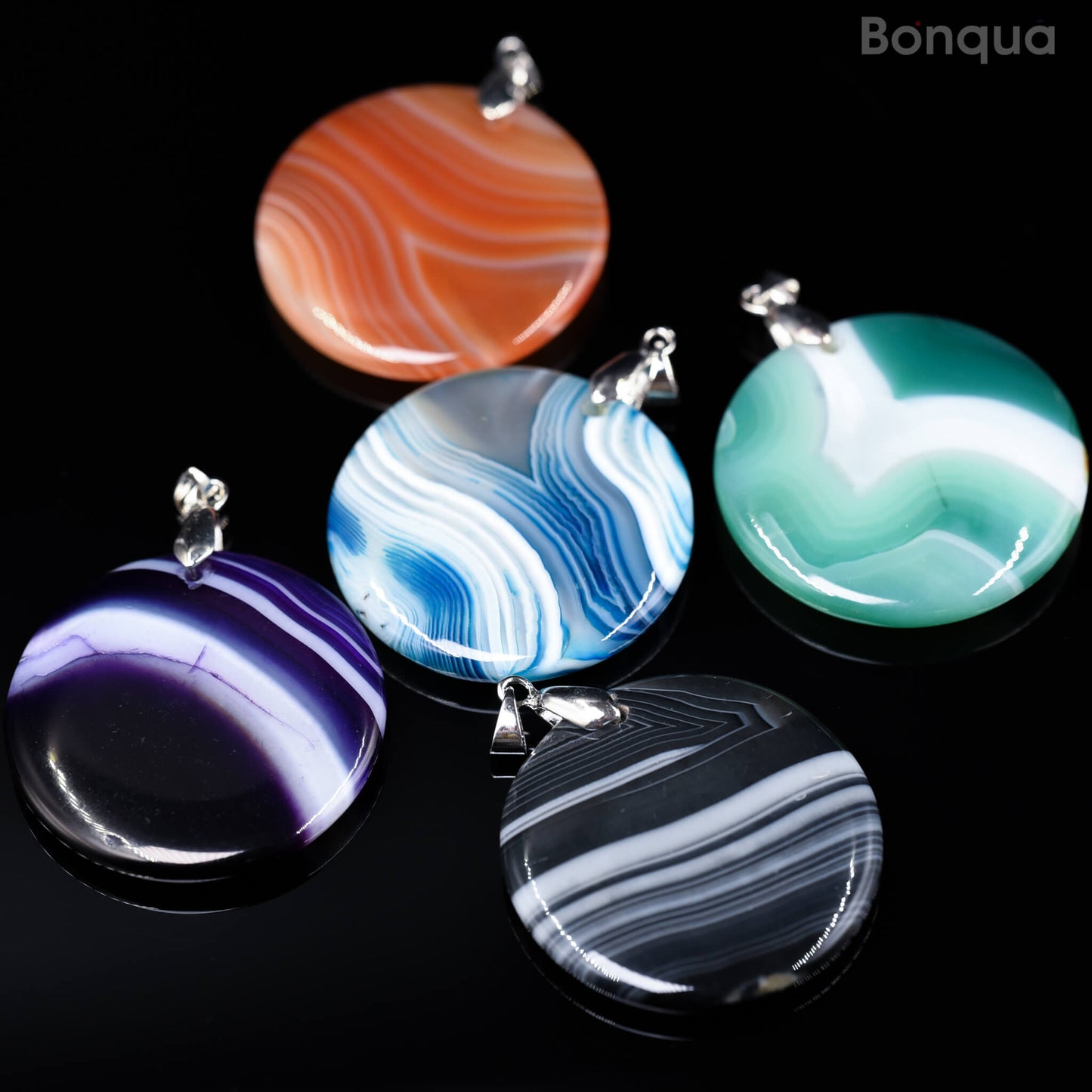 Pendentif Agate Ronde