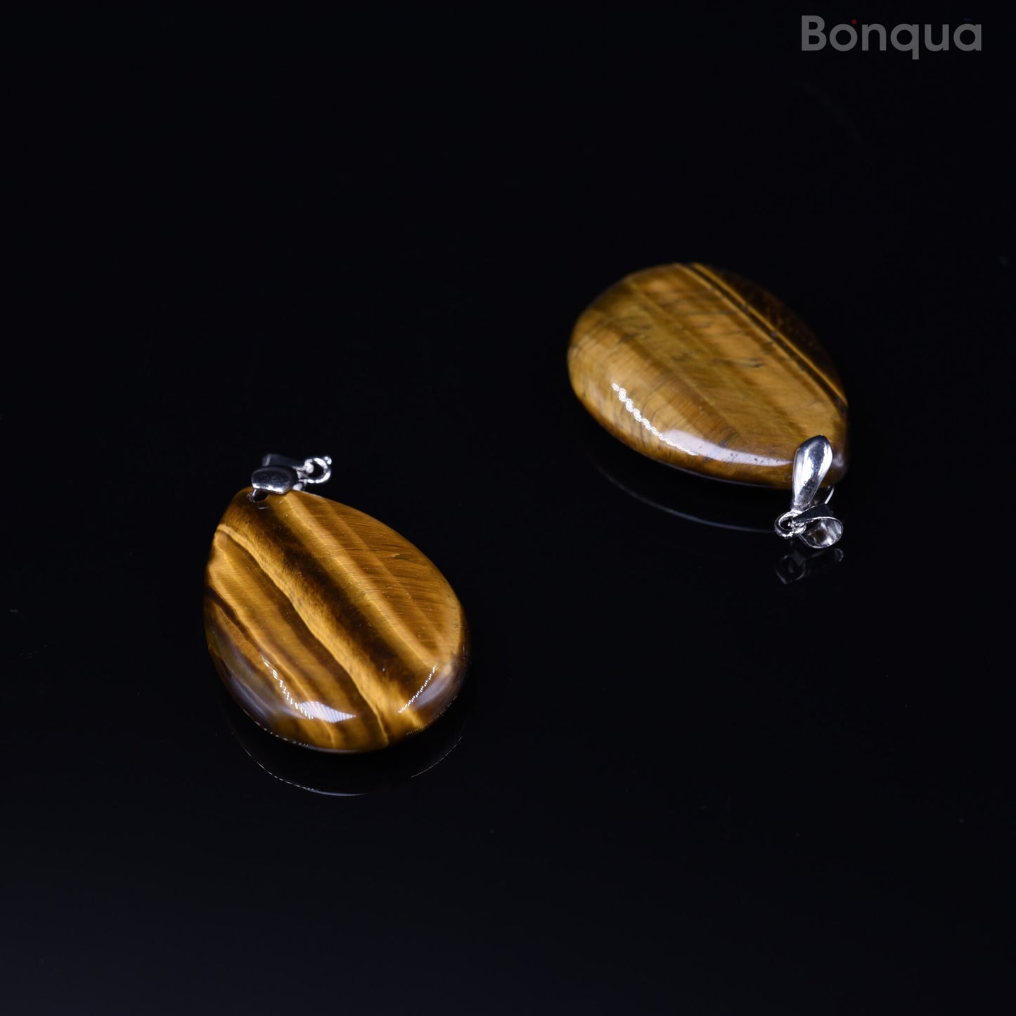 Pendentif Œil de Tigre en Forme de Goutte