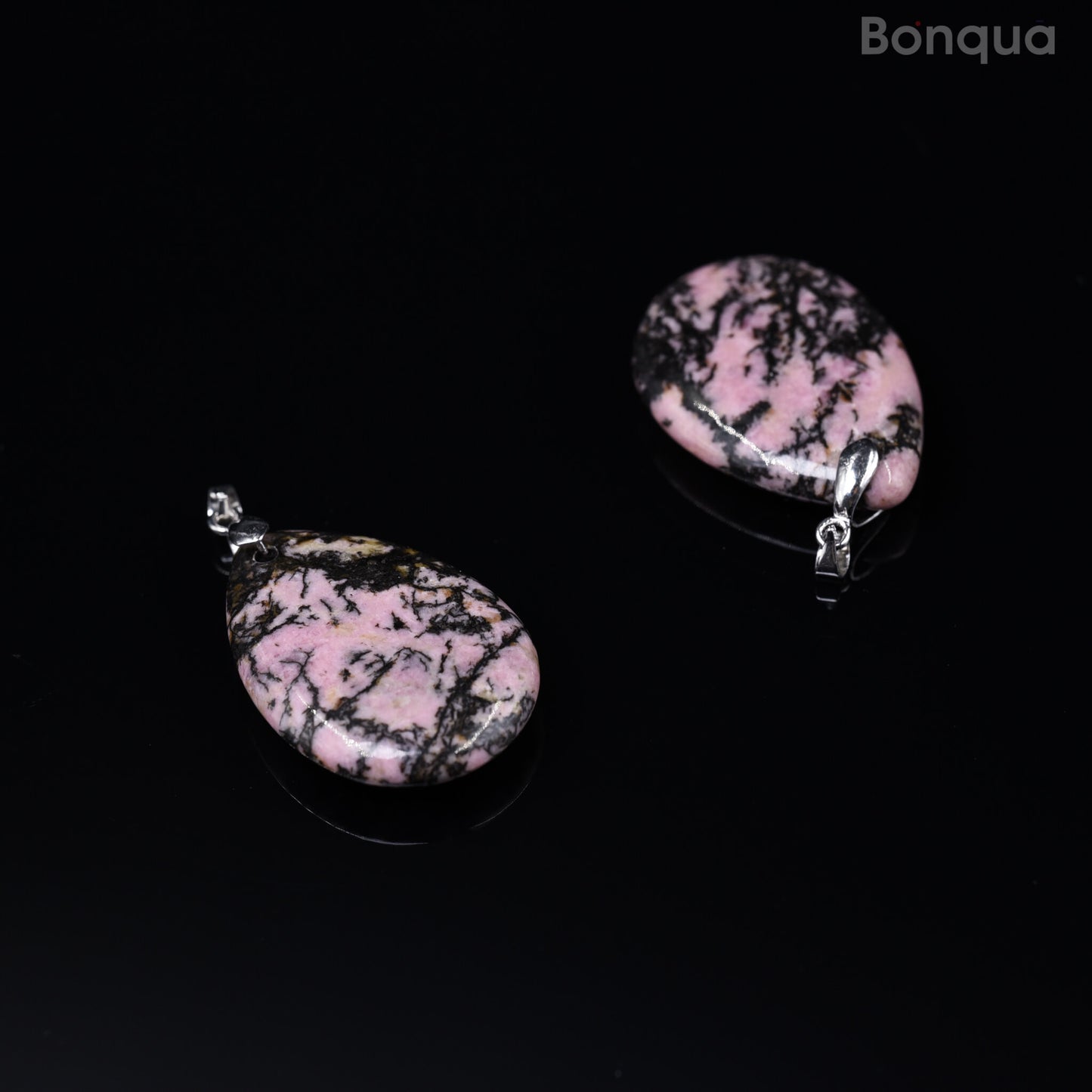 Pendentif Rhodonite en Forme de Goutte