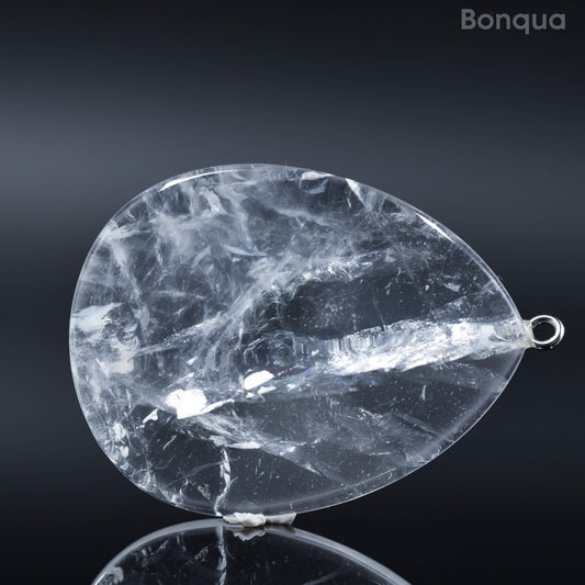 Pendentif Cristal de Roche Forme Goutte Facette