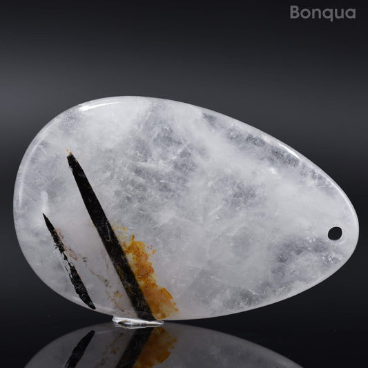 Pendentif Quartz Tourmaline en Forme de Goutte