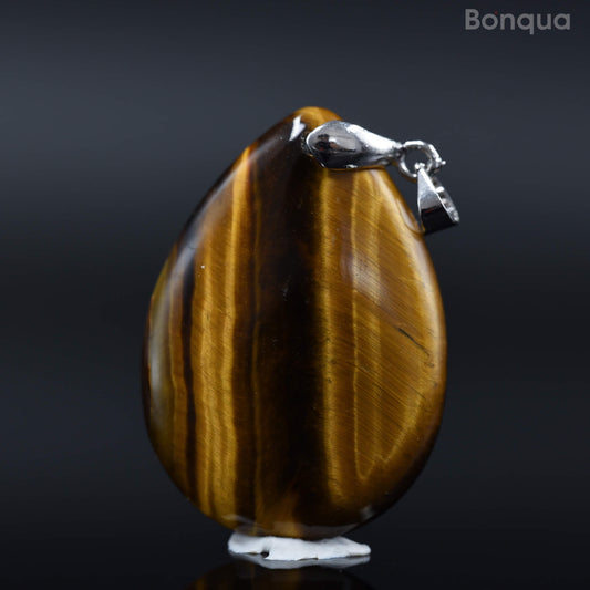 Pendentif Œil de Tigre en Forme de Goutte